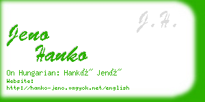 jeno hanko business card